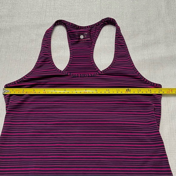 Brooks Super Soft Racerback Tank Top Blue Purple Striped Medium - Picture 5 of 7